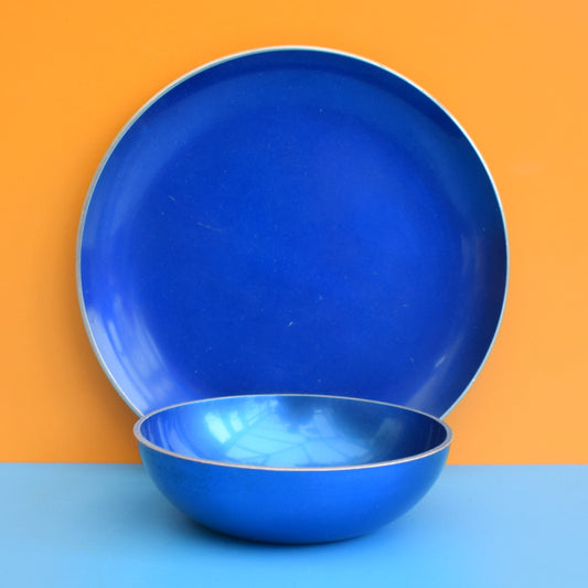 Vintage 1960s Anodised Dishes - Norway - Blue, Purple, Yellow