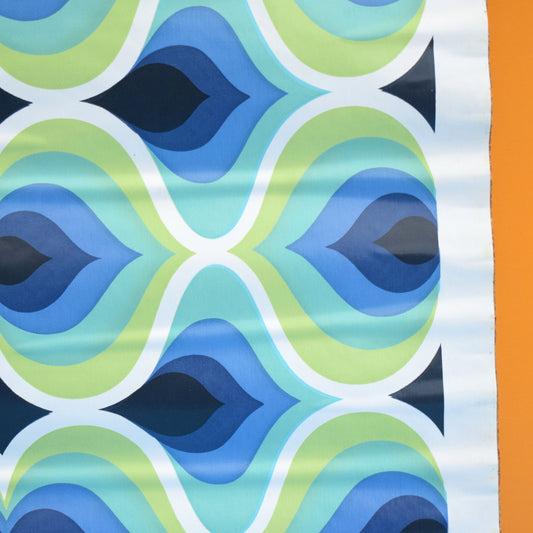 Vintage 1960s Sticky Plastic / Fablon Roll - Geometric - Blue by Pineapple Retro