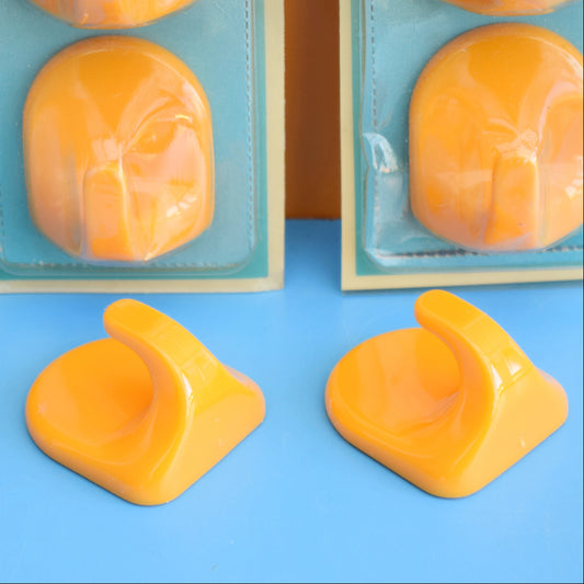 Vintage 1980s Orange Plastic Hooks by Vintage