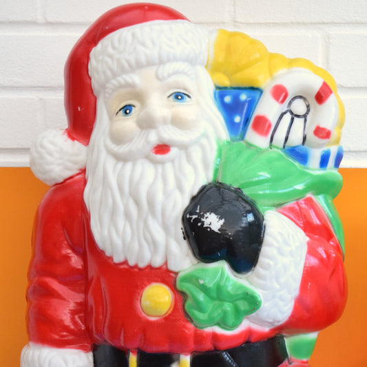 Vintage 1980s Mould Blown Santa / Snowman Lights by Vintage