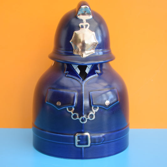 Vintage 1990s Policeman Storage Jar - Staffordshire