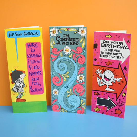 Vintage 1970s Birthday Cards - Psychedelic by pineapple Retro