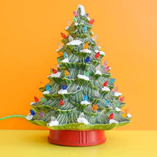 Vintage 1980s Ceramic Christmas Tree Lamp