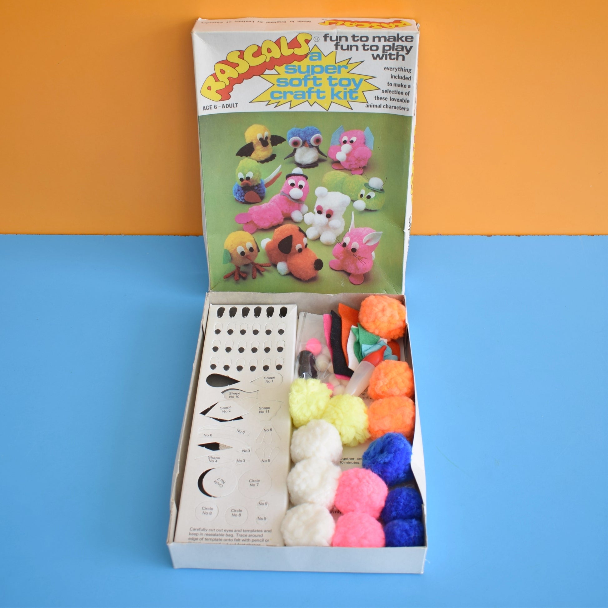 Vintage 1970s Rascals Pom Pom Craft Kit by Pineapple Retro