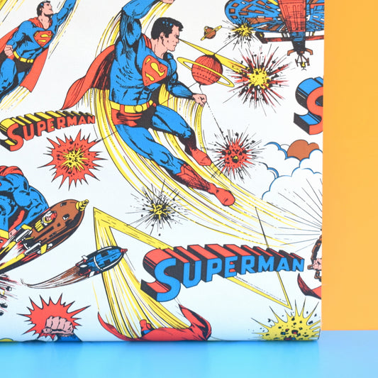 Vintage 1980s Rare Kids Wallpaper - Superman (Full Roll)