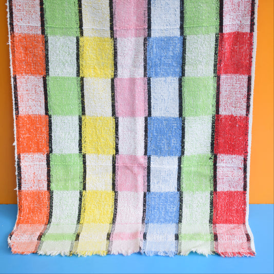 Vintage 1950s Cotton Small Towel - Checks