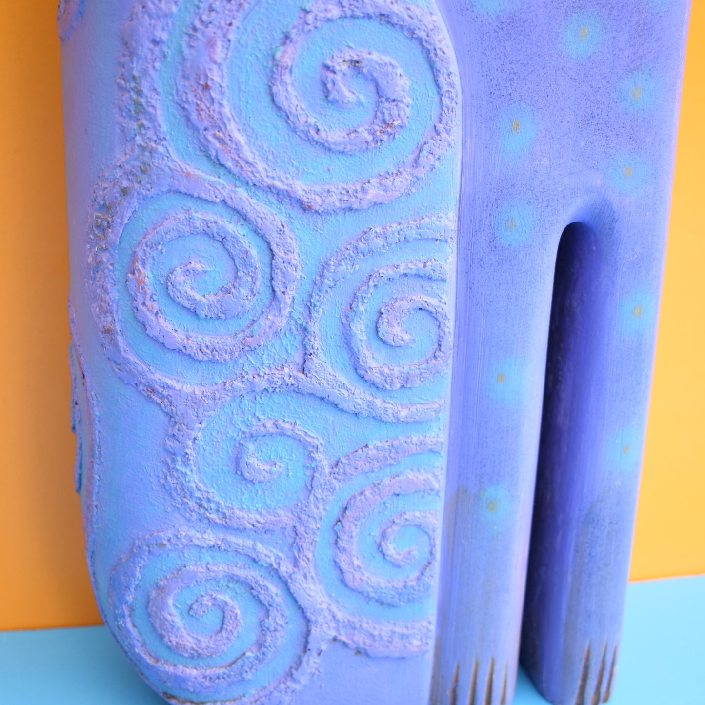 Vintage 1990s Painted Cat Figure - Laurel Burch by Vintage