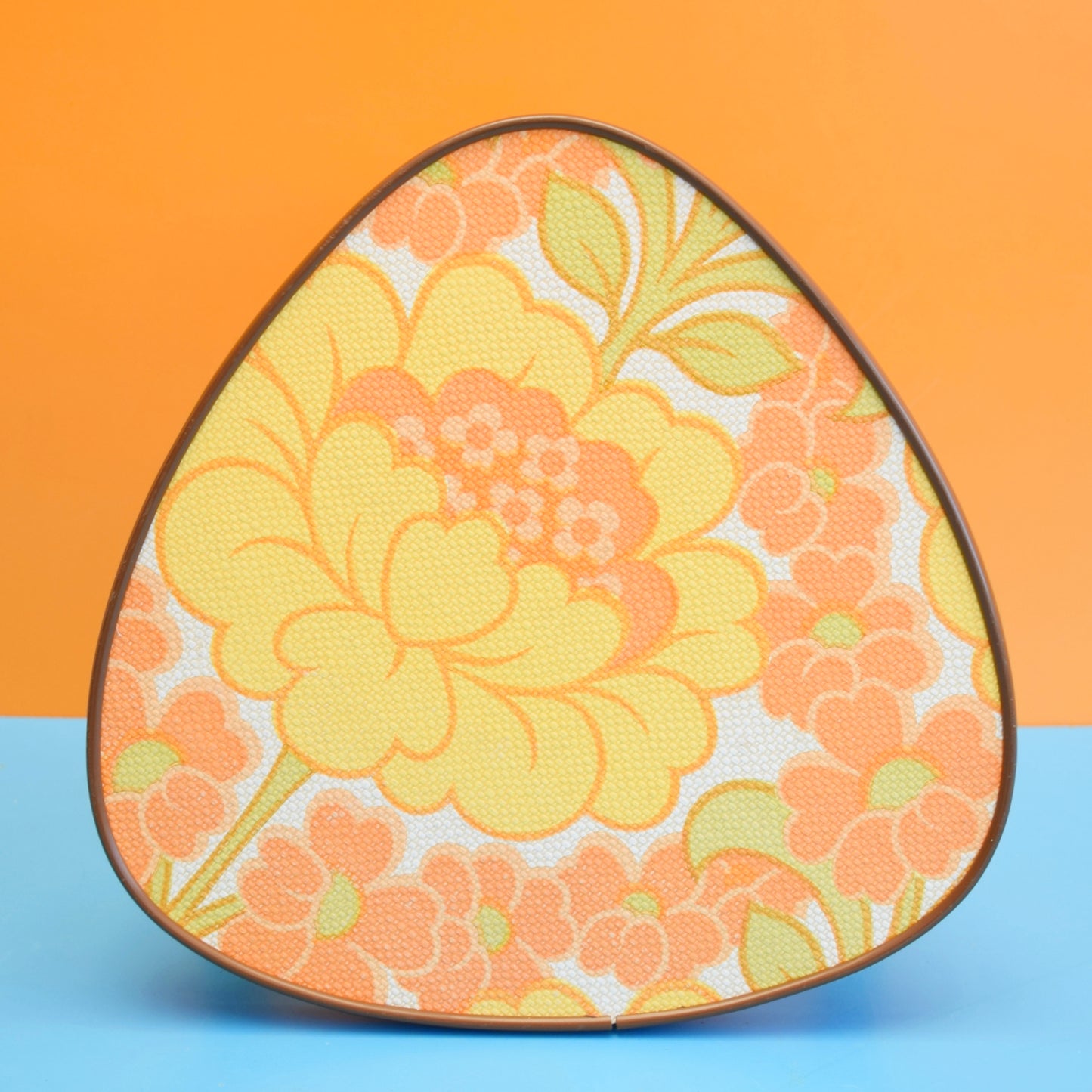 Vintage 1960s Small Table - Flower Power - Orange