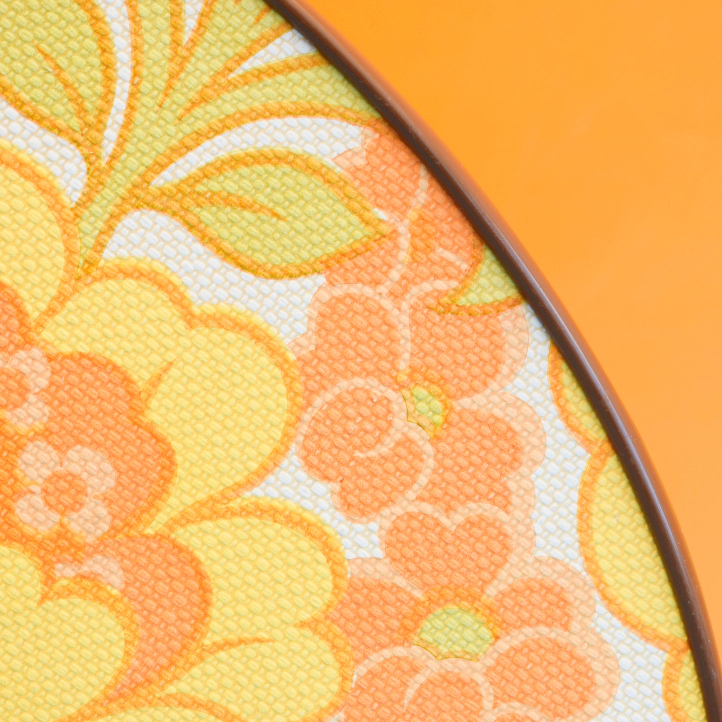 Vintage 1960s Small Table - Flower Power - Orange