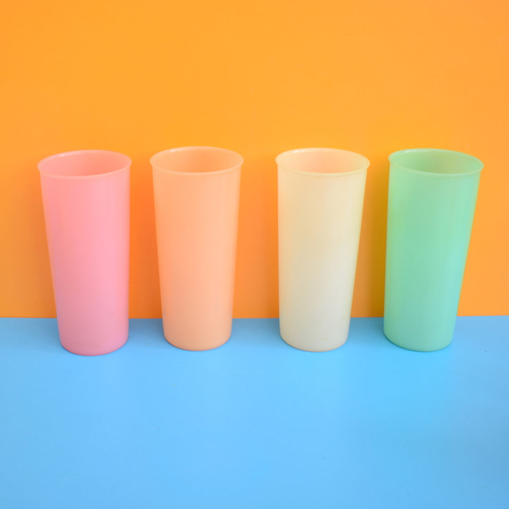 Vintage 1960s Plastic Tupperware Beakers - Pastel Shades – Pineapple Retro
