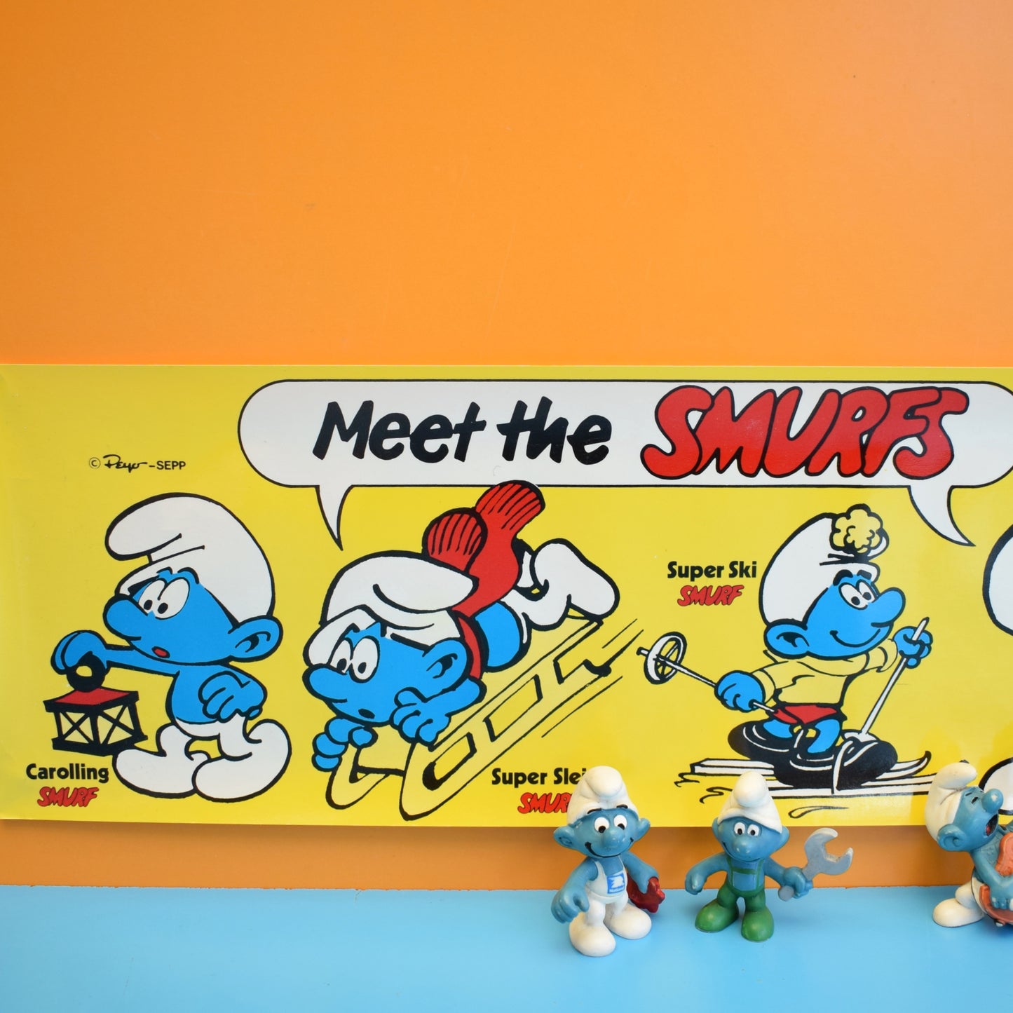 Vintage 1970s Meet The Smurfs Posters/ Figures