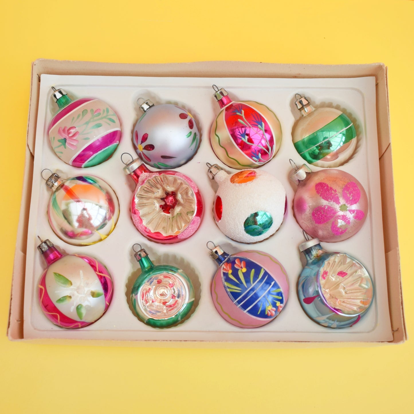 Vintage 1960s Glass Christmas Baubles - Lovely