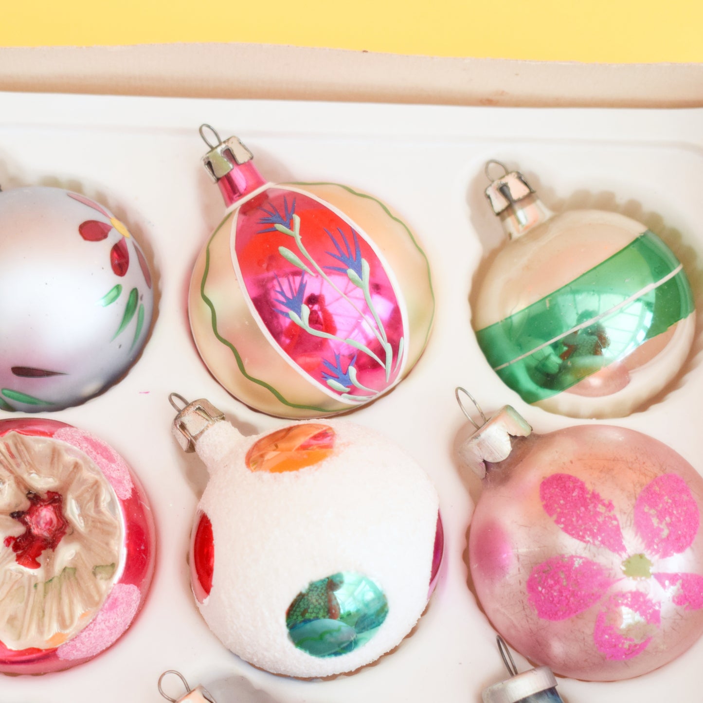 Vintage 1960s Glass Christmas Baubles - Lovely