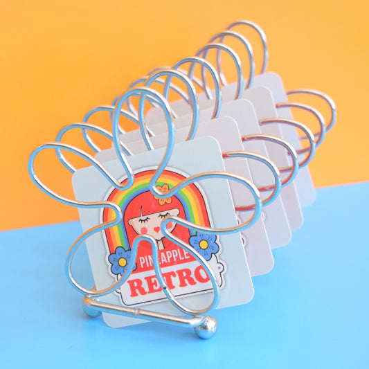 Vintage 1990s Wire Toast / Letter Rack - Flower Power by Vintage