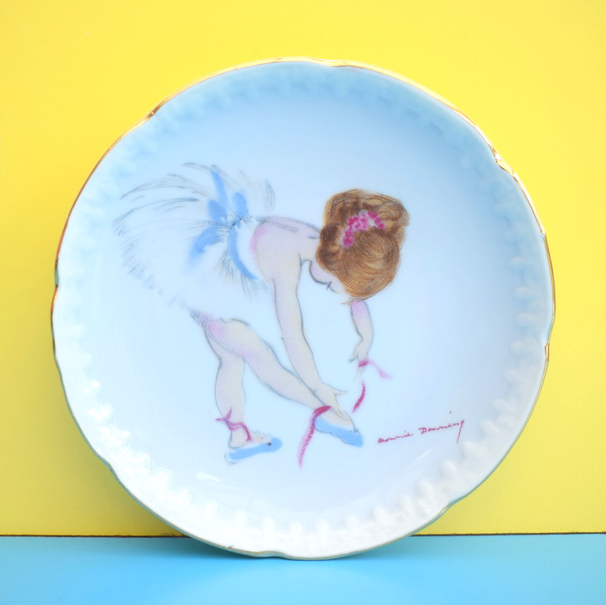 Vintage 1960s Brownie Downing Small Plate - Ballet Dancer - Kitsch