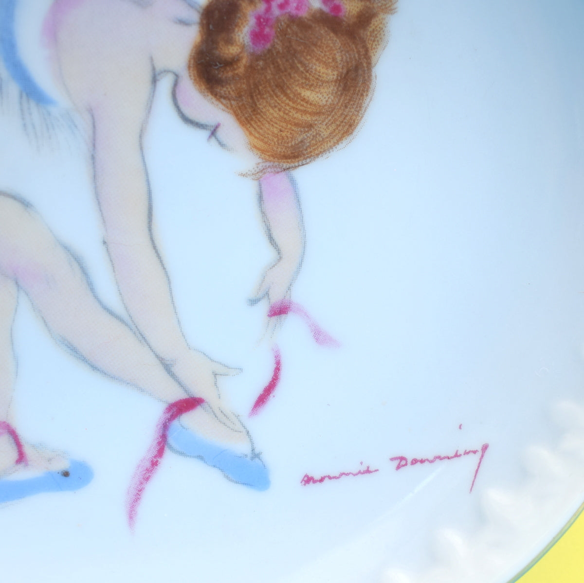 Vintage 1960s Brownie Downing Small Plate - Ballet Dancer - Kitsch
