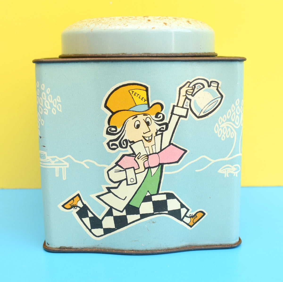 Vintage 1950s Mad Hatters Tea Party - Tetley Tea Tin - Unusual