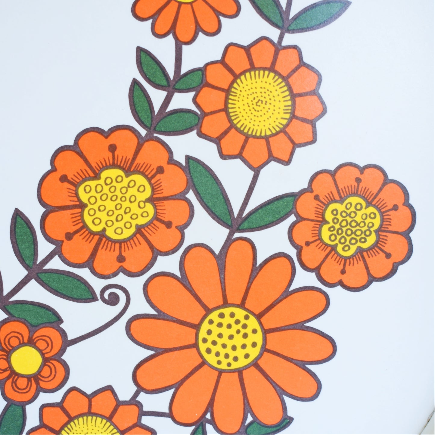 Vintage 1960s Tray - Flower Power - Orange Marigolds by Vintage