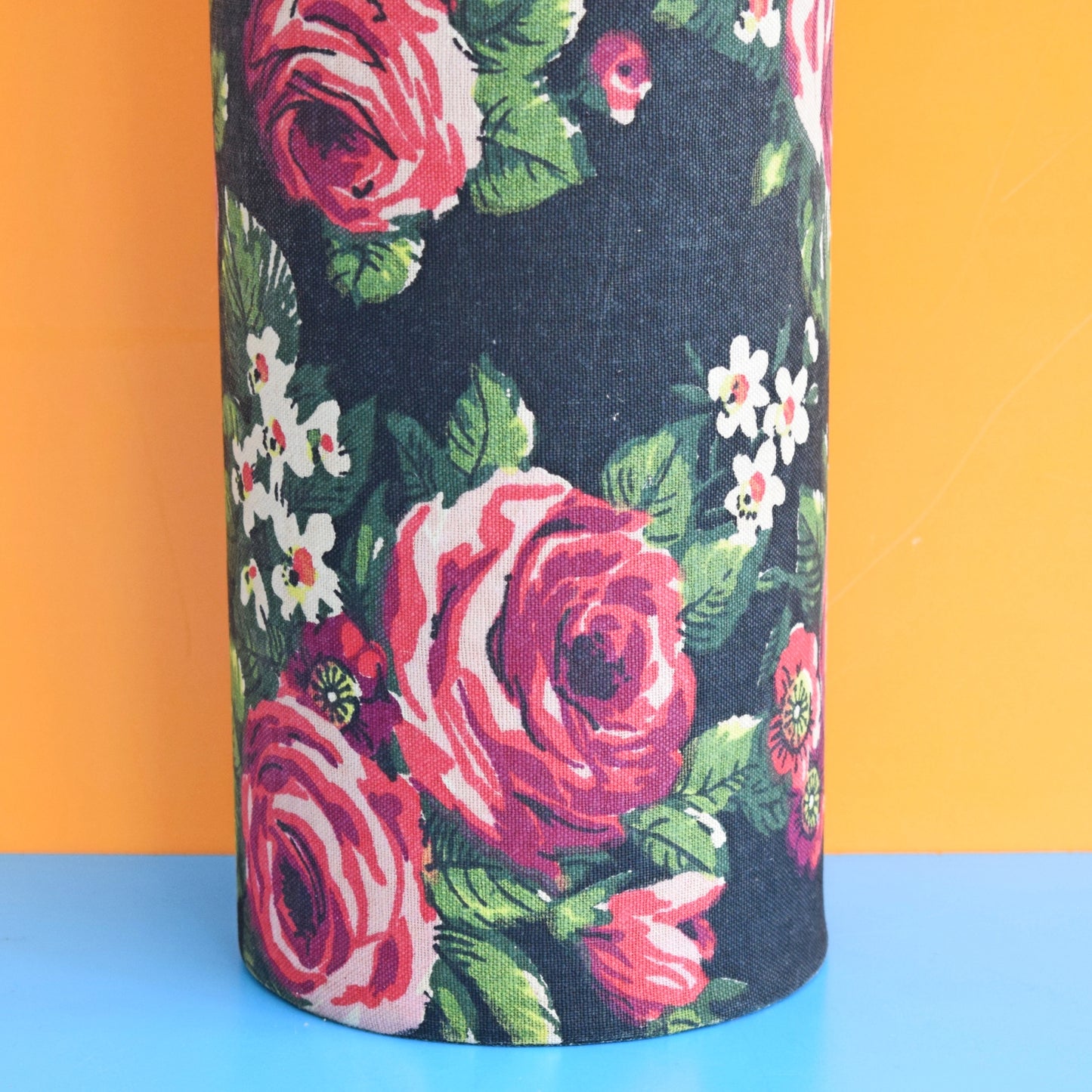 Vintage 1960s Knitting Tube Bag - Roses - Pink