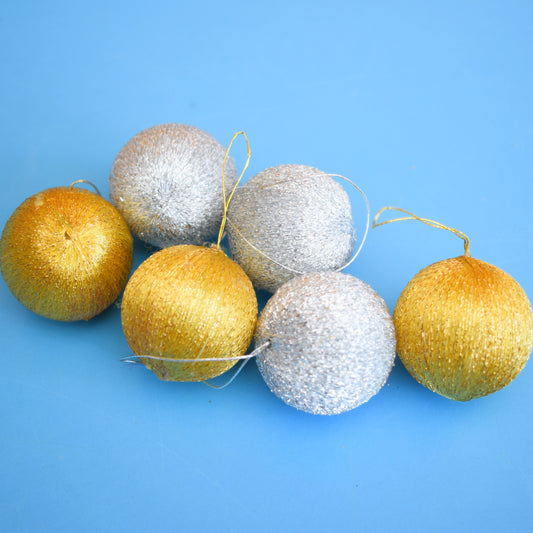 Vintage 1970s Satin Christmas Baubles- Metallic