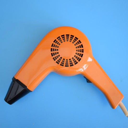 Vintage 1970s Spinney Hair Dryer - Orange (Working) by Pineapple Retro