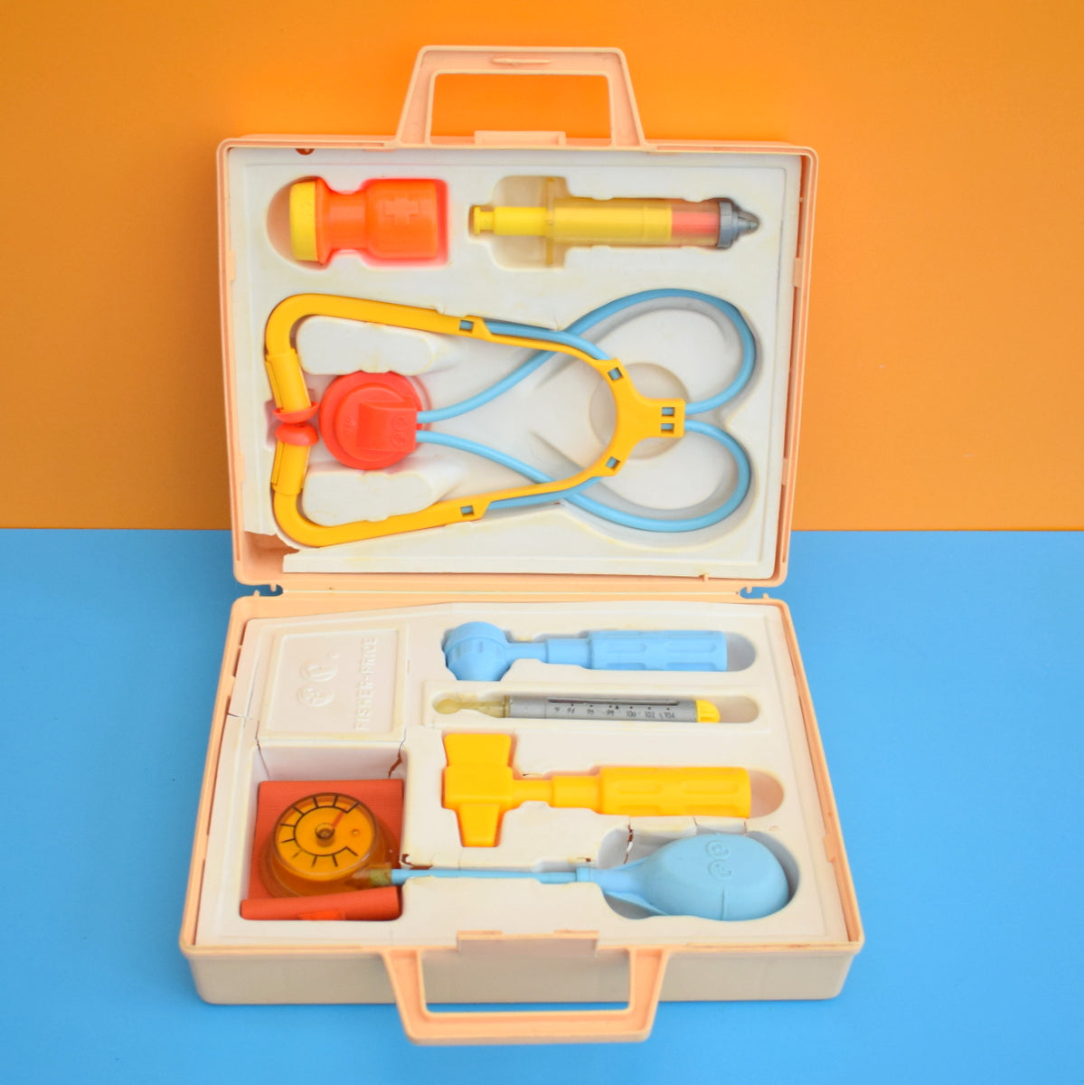Vintage 1970s Plastic Fisher Price Medical Kit - Cased