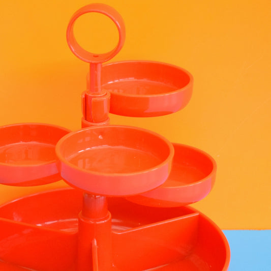 Vintage 1970s Plastic Party Snack Set - Orange by Vintage