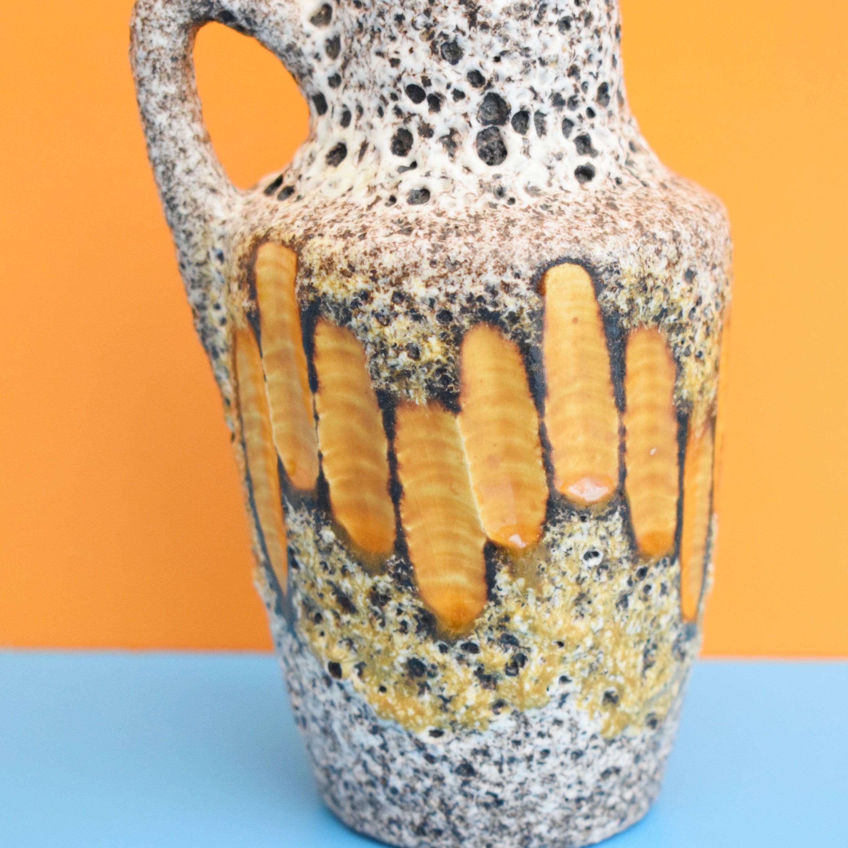 Vintage 1960s West German - Fat Lava - Orange / Brown – Pineapple