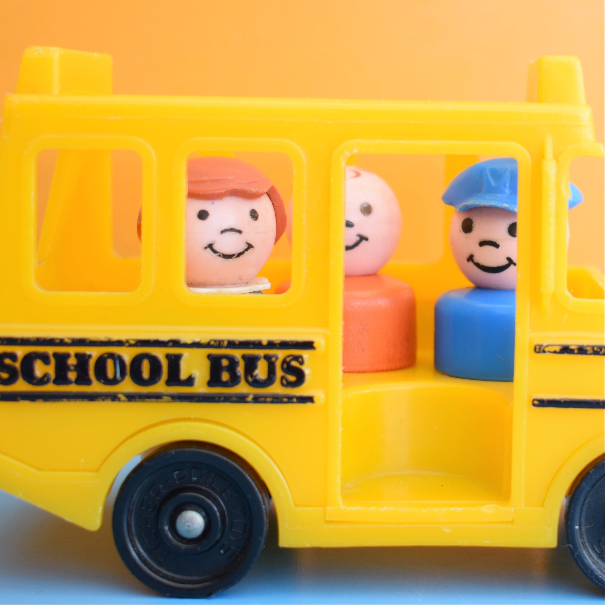 Vintage 1980s Fisher Price Mini School Bus by Pineapple Retro