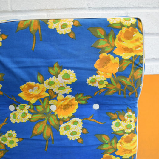 Vintage 1960s Folding Garden Cushion - Blue by Vintage