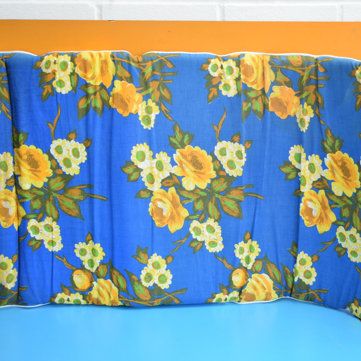 Vintage 1960s Folding Garden Cushion - Blue