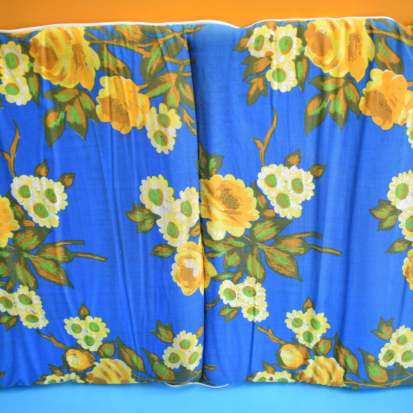 Vintage 1960s Folding Garden Cushion - Blue