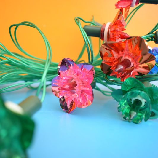 Vintage 1970s Christmas Lights- Flower Foils