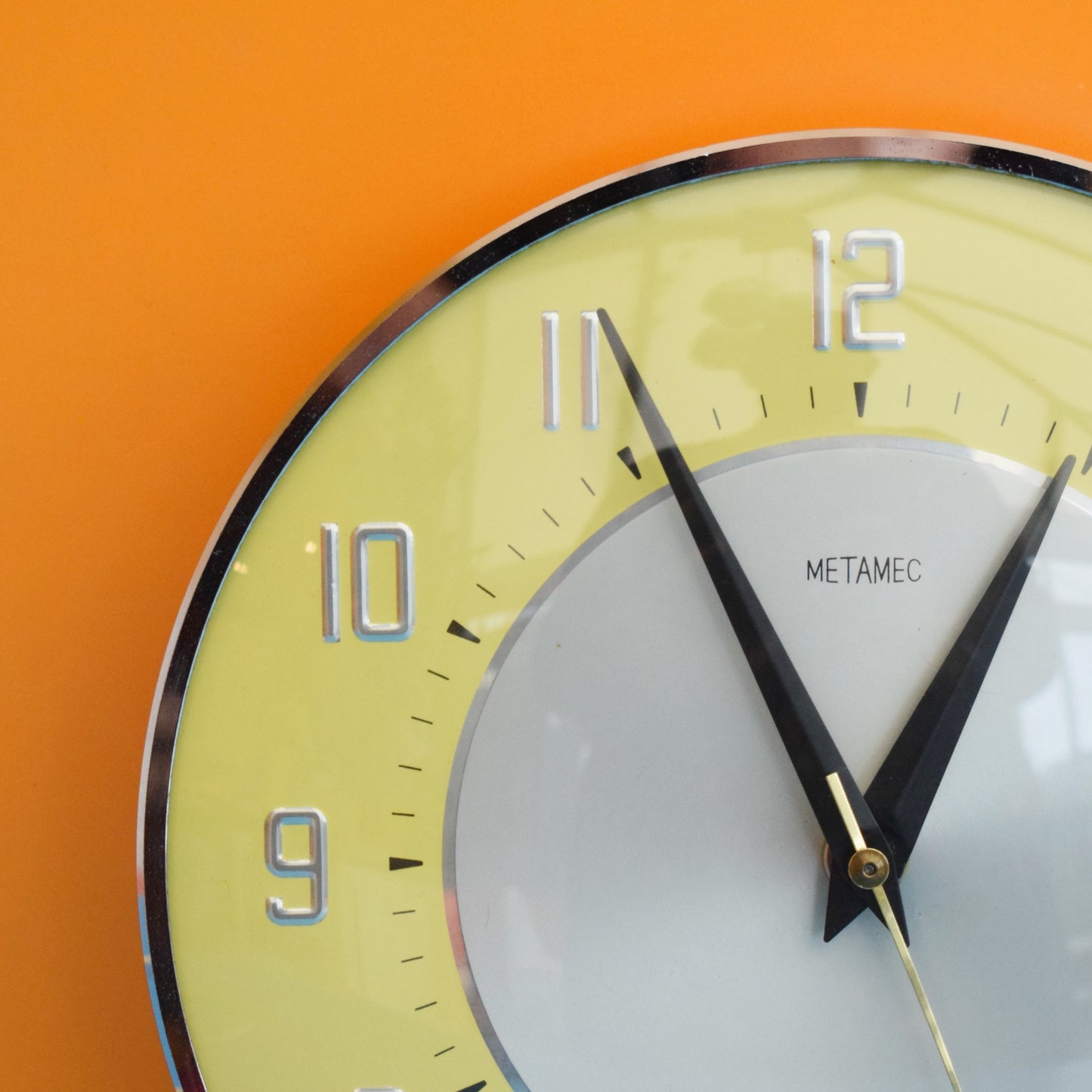 Vintage 1960s Metamec Electric Clock - Yellow