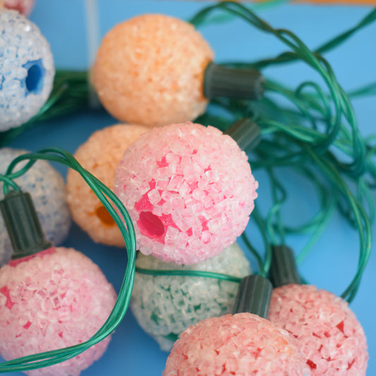 Vintage 1970s Christmas String Lights - Pom Pom