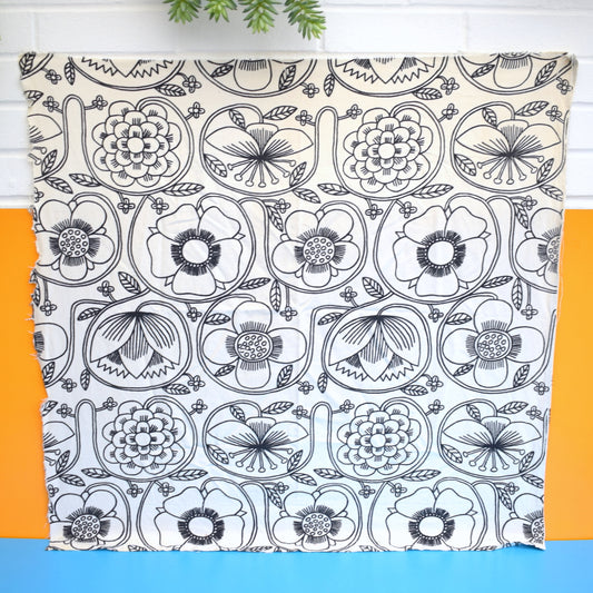 Vintage 1960s Conran Fabric - Prince Of Quince - Monochrome by Vintage