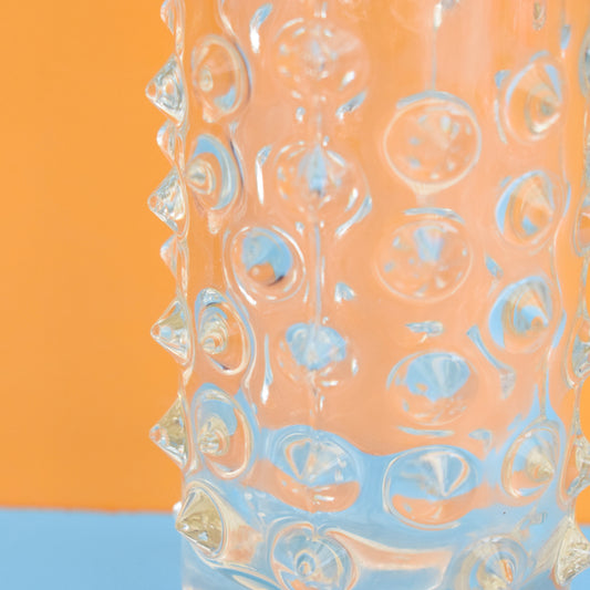 Vintage 1970s Hermanova Glass Vase - Clear Spikes by Vintage
