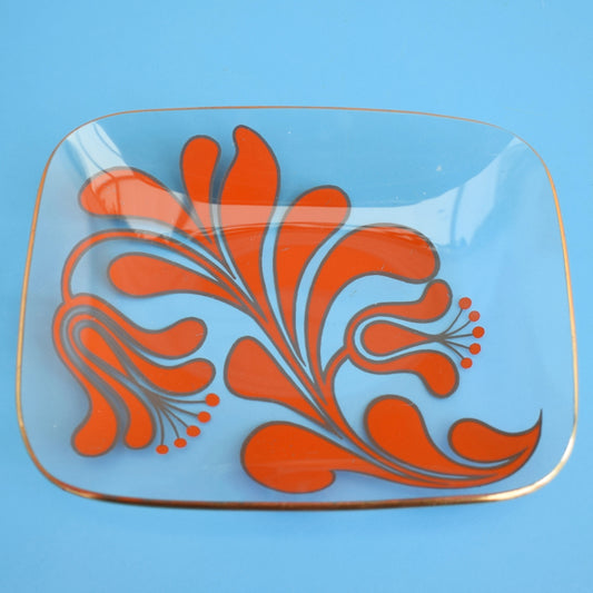 Vintage 1960s Chance Glass Canterbury Dish- Orange by Pineapple Retro
