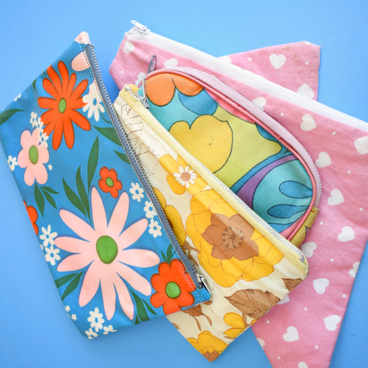 Vintage 1960s Wash Bags - Flower Power
