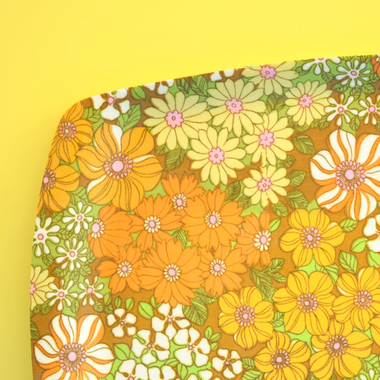 Vintage 1960s Flower Power Thetford Tray - Yellow & Orange