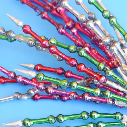 Vintage 1960s Mercury Glass Sticks Decorations by Pineapple Retro