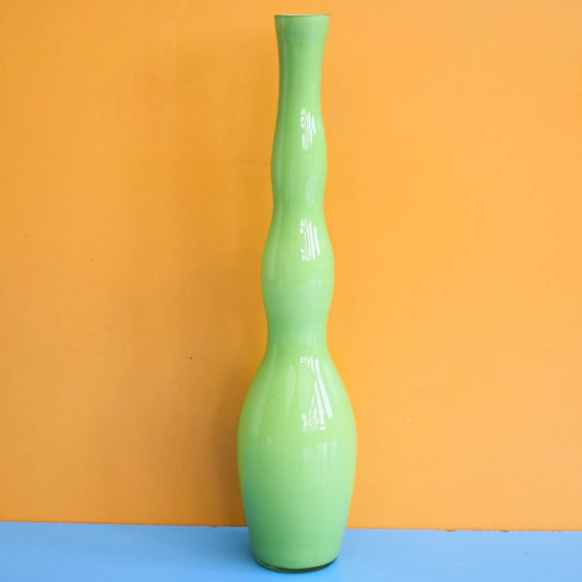 Vintage 1960s Cased Glass Vase - Green