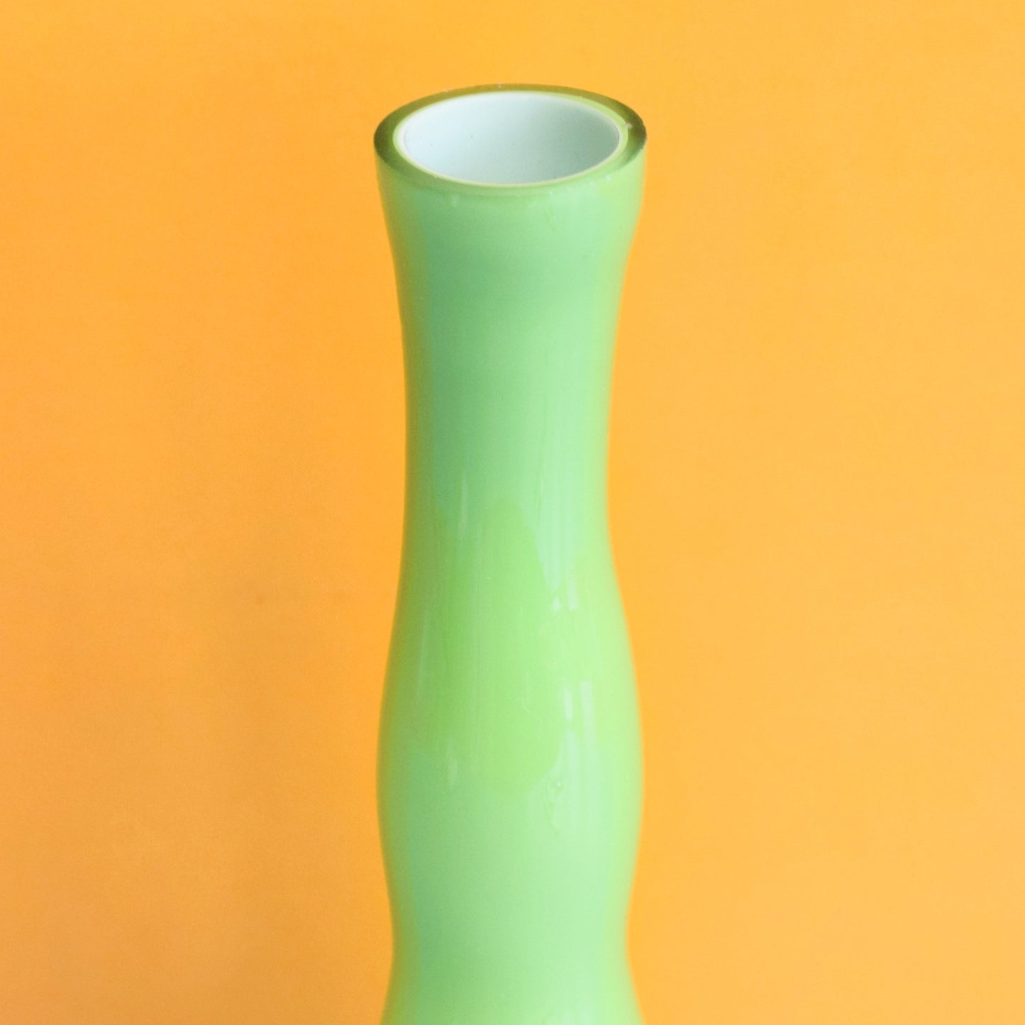 Vintage 1960s Cased Glass Vase - Green