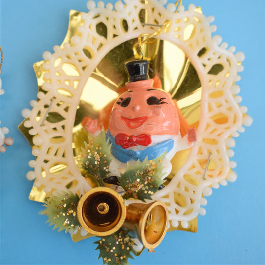 Vintage 1970s Kitsch Christmas Decs- Dwarf / Foils