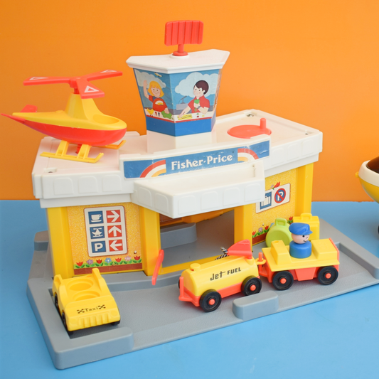 Vintage 1980s Fisher Price - Airport & Plane by Pineapple Retro
