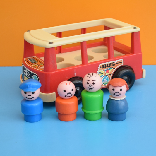 Vintage 1960s Fisher Price Mini Bus & People by Pineapple Retro