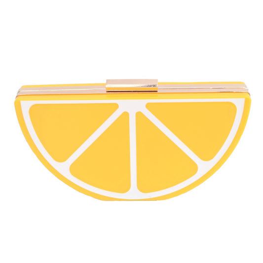 Retro Clutch Bag - Acrylic Lemon Fruit Slice