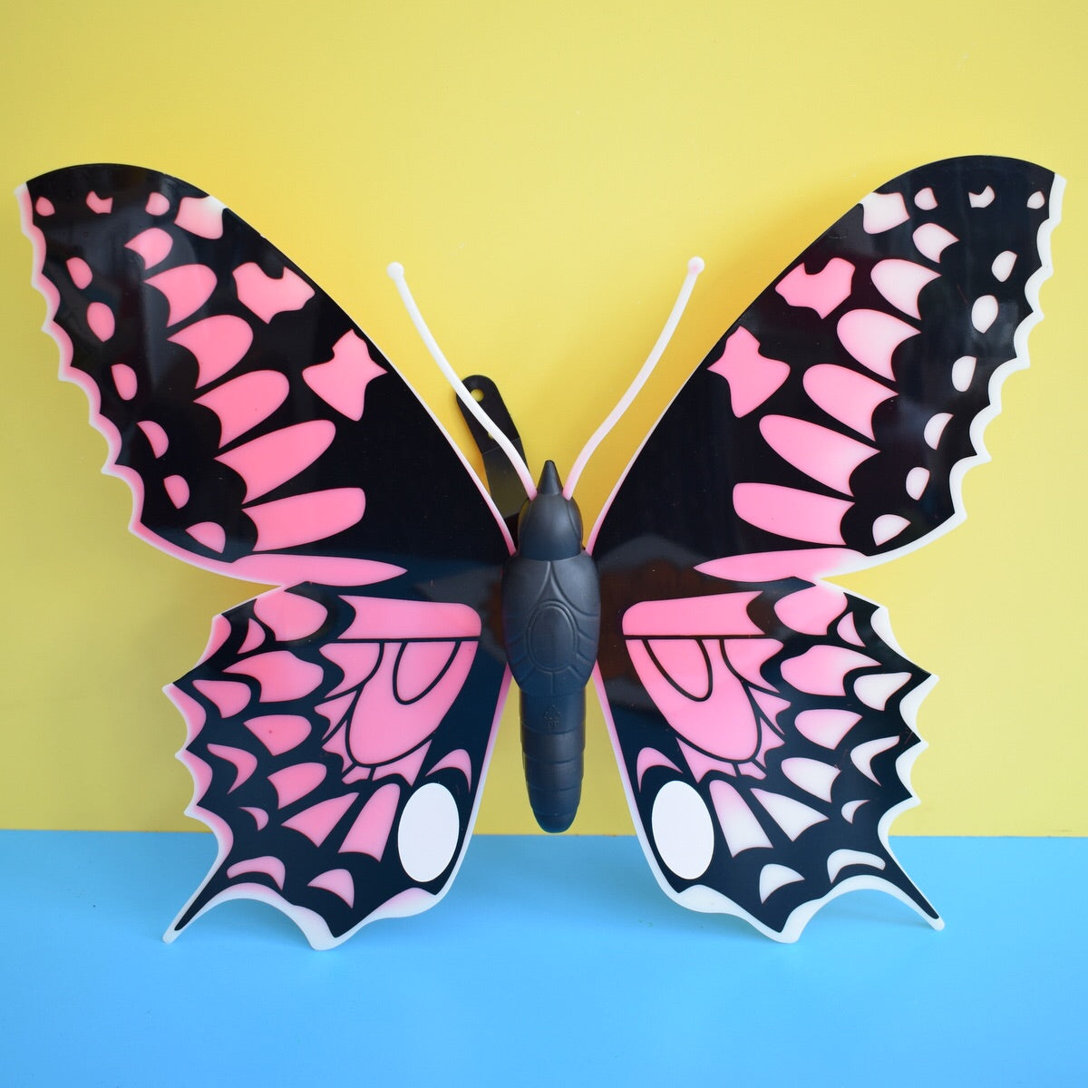 Retro Kitsch Huge Plastic Butterfly Decoration - Green or Pink