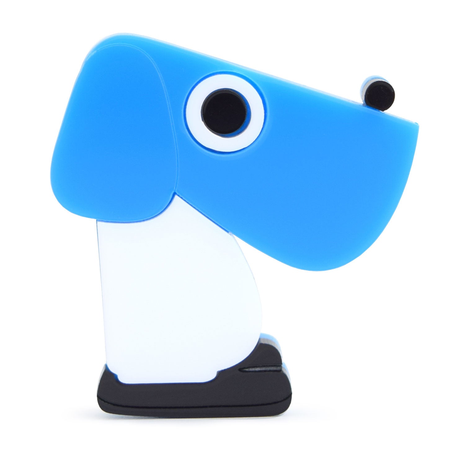 Retro Acrylic Brooch - Italian 1970s Cassetta Dog Lamp Style, Blue