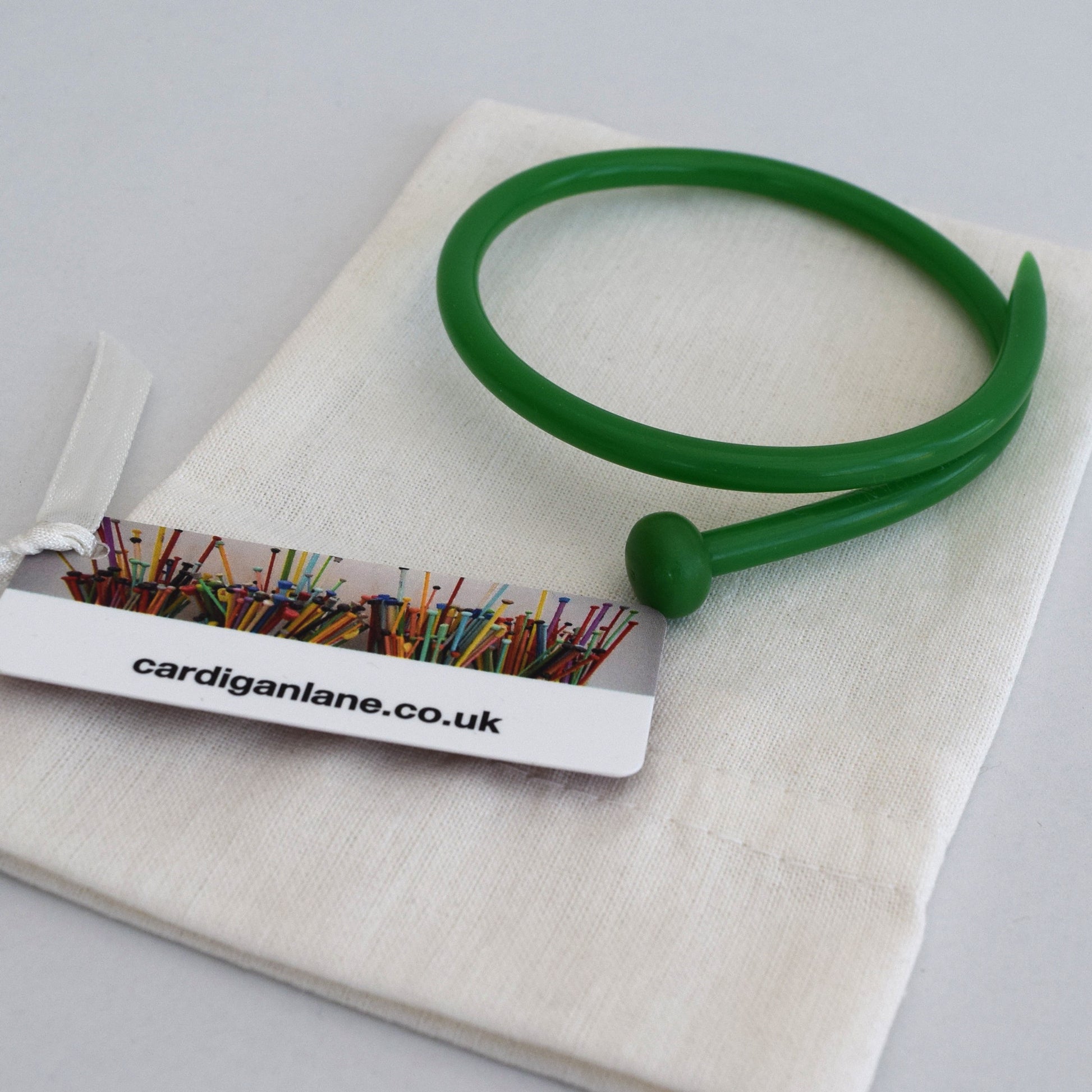 Retro Bangle by Cardigan Lane- Knitting Needle, Green With Gift Bag